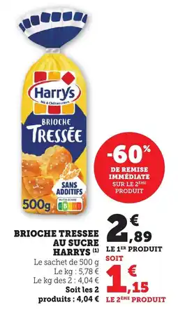 Bi1 Brioche tressee au sucre harrys offre