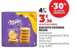 Bi1 Biscuits fourres milka offre