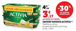 Bi1 Yaourt bifidus activia offre