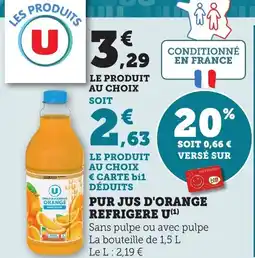 Bi1 Pur jus d'orange refrigere u offre