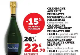 Bi1 Champagne aop brut feuillatte cuvee speciale millesimee offre
