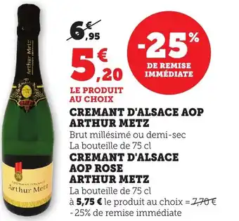 Bi1 Cremant d'alsace aop arthur metz offre