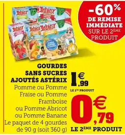 Super U Astérix Gourdes sans sucres ajoutés offre