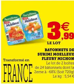 Super U Fleury Michon Bâtonnets de Surimi Moelleux offre