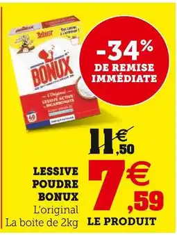 Super U BONUX Lessive poudre offre