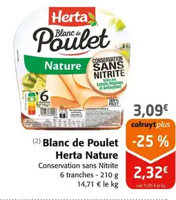 Colruyt Herta Blanc de Poulet Nature offre