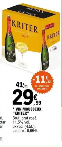 E.Leclerc KRITER Vin mousseux offre
