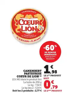 Bi1 Camembert pasteurise coeur de lion offre