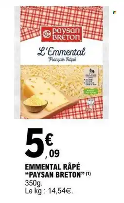 E.Leclerc PAYSAN BRETON Emmental râpé offre