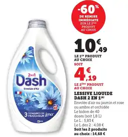 Bi1 Lessive liquide dash 2 en 1(a) offre