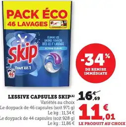 Bi1 Lessive capsules skip offre