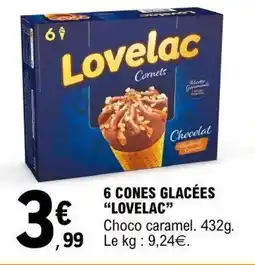 E.Leclerc LOVELAC 6 cones glacées offre