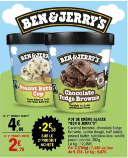 E.Leclerc BEN & JERRY'S Pot de crème glacée offre
