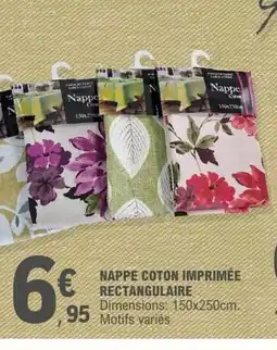 E.Leclerc Nappe coton imprimée rectangulaire offre