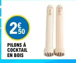 E.Leclerc Pilons à cocktail en bois offre