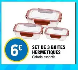 E.Leclerc Set de 3 boites hermetiques offre