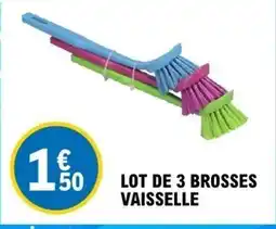 E.Leclerc Lot de 3 brosses vaisselle offre