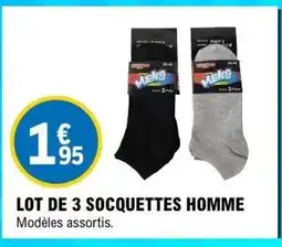 E.Leclerc Lot de 3 socquettes homme offre
