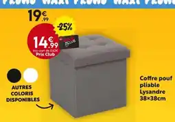 La Foir'Fouille Coffre pouf pliable Lysandre offre