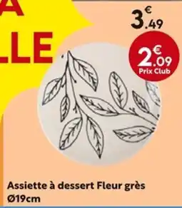La Foir'Fouille Assiette à dessert Fleur grès offre