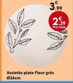 La Foir'Fouille Assiette plate Fleur grès offre