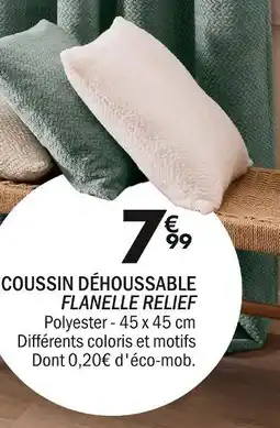 La Foir'Fouille FLANELLE RELIEF Coussin déhoussable offre