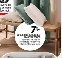 La Foir'Fouille Coussin déhoussable flanelle relief offre
