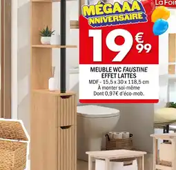 La Foir'Fouille Meuble WC Faustine Effet Lattes offre