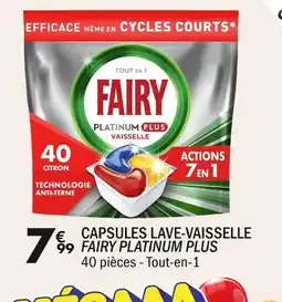 La Foir'Fouille Fairy Capsules lave-vaisselle Platinum Plus offre