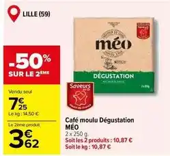 Carrefour Market Méo - café moulu dégustation offre