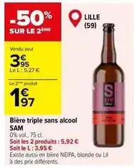 Carrefour Market Lil - bière triple sans alcool offre