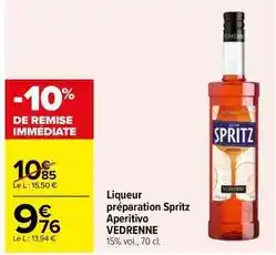 Carrefour Market Spritz - liqueur préparation aperitivo offre