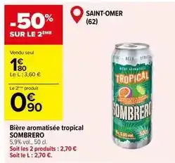 Carrefour Market Sombrero - bière aromatisée tropical offre