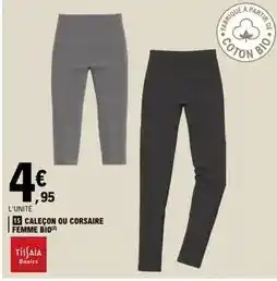 E.Leclerc Tissaia - calecon ou corsaire femme bio offre