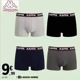 E.Leclerc Kappa - 4 boxers homme offre