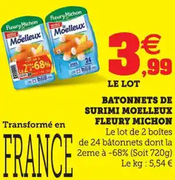 Super U Batonnets de surimi moelleux fleury michon offre