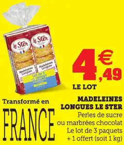 Super U Madeleines longues le ster offre