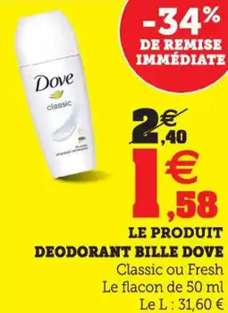 Super U Deodorant bille dove offre
