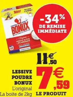 Super U Lessive poudre bonux offre