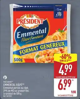 ALDI Emmental râpé offre