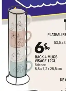La Foir'Fouille Rack 4 mugs visage offre