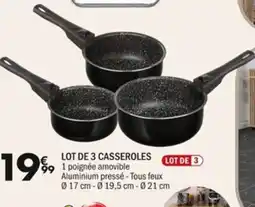 La Foir'Fouille Lot de 3 casseroles offre
