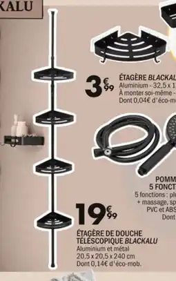 La Foir'Fouille Étagère de douche téléscopique blackalu offre