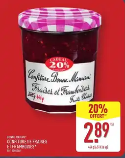 ALDI BONNE MAMAN Confiture de fraises et framboises offre
