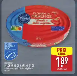 ALDI LES DORIS Pilchards de harengs offre