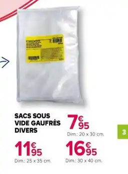 Kiriel Sacs sous vide gaufrés offre