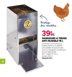 Kiriel Mangeoire à trémie anti-nuisible offre