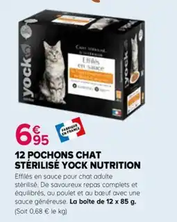 Kiriel 12 pochons chat stérilisé yock nutrition offre