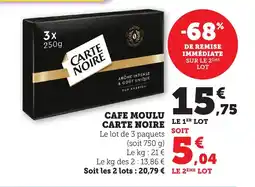Maximarché CARTE NOIRE Cafe moulu offre