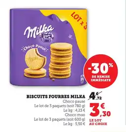 Maximarché MILKA Biscuits fourres offre
